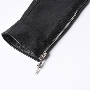 極美品 CHROME HEARTS クロムハーツ JJ DEAN JJ ディーン ダガージップ ライダース レザージャケット サイズS ブラック 中古 4a000613