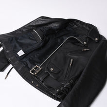 画像をギャラリービューアに読み込む, 極美品 CHROME HEARTS クロムハーツ JJ DEAN JJ ディーン ダガージップ ライダース レザージャケット サイズS ブラック 中古 4a000613