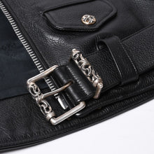 画像をギャラリービューアに読み込む, 極美品 CHROME HEARTS クロムハーツ JJ DEAN JJ ディーン ダガージップ ライダース レザージャケット サイズS ブラック 中古 4a000613