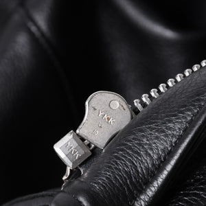 極美品 CHROME HEARTS クロムハーツ JJ DEAN JJ ディーン ダガージップ ライダース レザージャケット サイズS ブラック 中古 4a000613