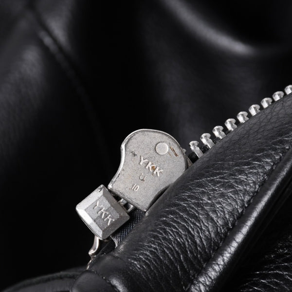 極美品 CHROME HEARTS クロムハーツ JJ DEAN JJ ディーン ダガージップ ライダース レザージャケット サイズS ブラック 中古 4a000613