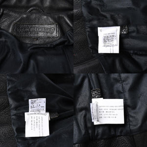 極美品 CHROME HEARTS クロムハーツ JJ DEAN JJ ディーン ダガージップ ライダース レザージャケット サイズS ブラック 中古 4a000613