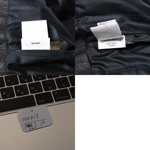 極美品 CHROME HEARTS クロムハーツ JJ DEAN JJ ディーン ダガージップ ライダース レザージャケット サイズS ブラック 中古 4a000613