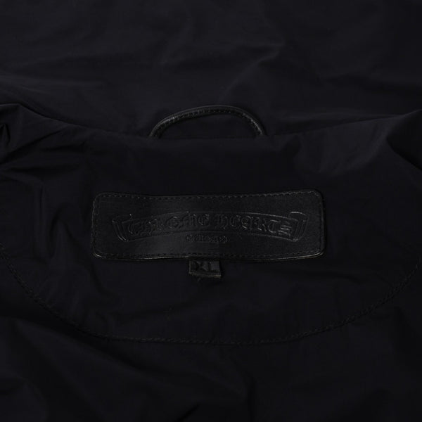 Like new CHROME HEARTS RIGGINS FBRC Nylon Coach Jacket Black Polyester Nylon Print Size XL Used 4a000683