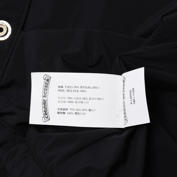 Like new CHROME HEARTS RIGGINS FBRC Nylon Coach Jacket Black Polyester Nylon Print Size XL Used 4a000683