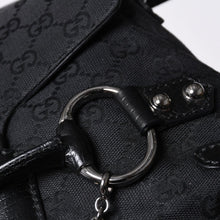 画像をギャラリービューアに読み込む, GUCCI グッチ ホースビット ホーボー ハンドバッグ 120984 GGキャンバス レザー ブラック シルバー金具 美品 中古 4a000401