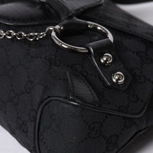 画像をギャラリービューアに読み込む, GUCCI グッチ ホースビット ホーボー ハンドバッグ 120984 GGキャンバス レザー ブラック シルバー金具 美品 中古 4a000401