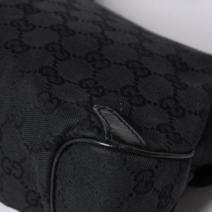 GUCCI Gucci Horsebit Hobo Handbag 120984 GG Canvas Leather Black Silver Hardware Good Condition Used 4a000401