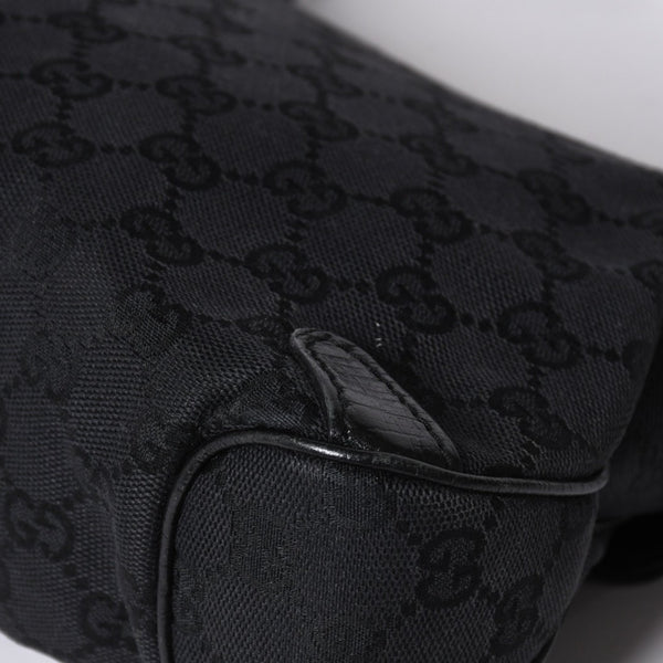 GUCCI Gucci Horsebit Hobo Handbag 120984 GG Canvas Leather Black Silver Hardware Good Condition Used 4a000401