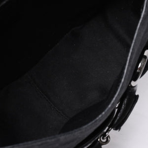 GUCCI Gucci Horsebit Hobo Handbag 120984 GG Canvas Leather Black Silver Hardware Good Condition Used 4a000401