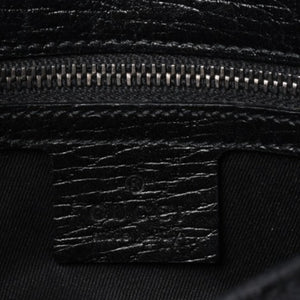 GUCCI Gucci Horsebit Hobo Handbag 120984 GG Canvas Leather Black Silver Hardware Good Condition Used 4a000401