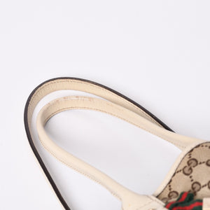 GUCCI Gucci One Shoulder Handbag 163805 2123 GG Canvas Sherry Line Leather Beige Good Condition Used 4a000214