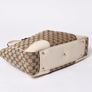 GUCCI Gucci One Shoulder Handbag 163805 2123 GG Canvas Sherry Line Leather Beige Good Condition Used 4a000214