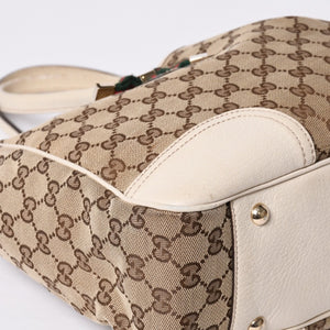 GUCCI Gucci One Shoulder Handbag 163805 2123 GG Canvas Sherry Line Leather Beige Good Condition Used 4a000214