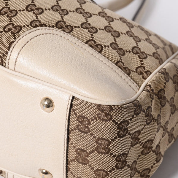GUCCI Gucci One Shoulder Handbag 163805 2123 GG Canvas Sherry Line Leather Beige Good Condition Used 4a000214