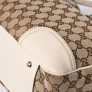 GUCCI Gucci One Shoulder Handbag 163805 2123 GG Canvas Sherry Line Leather Beige Good Condition Used 4a000214