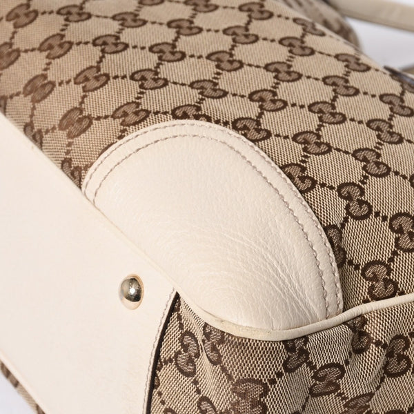 GUCCI Gucci One Shoulder Handbag 163805 2123 GG Canvas Sherry Line Leather Beige Good Condition Used 4a000214