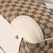 画像をギャラリービューアに読み込む, GUCCI グッチ ワンショルダー ハンドバッグ 163805 2123 GGキャンバス シェリーライン レザー ベージュ 美品 中古 4a000214