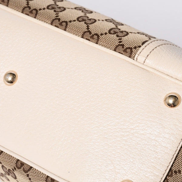 GUCCI Gucci One Shoulder Handbag 163805 2123 GG Canvas Sherry Line Leather Beige Good Condition Used 4a000214