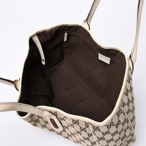 GUCCI Gucci One Shoulder Handbag 163805 2123 GG Canvas Sherry Line Leather Beige Good Condition Used 4a000214