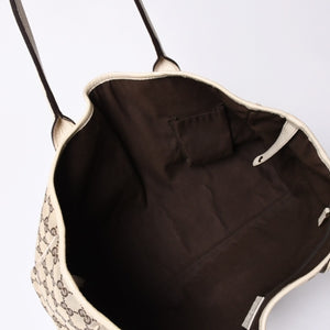 GUCCI Gucci One Shoulder Handbag 163805 2123 GG Canvas Sherry Line Leather Beige Good Condition Used 4a000214