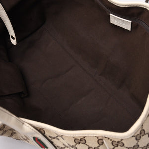 GUCCI Gucci One Shoulder Handbag 163805 2123 GG Canvas Sherry Line Leather Beige Good Condition Used 4a000214