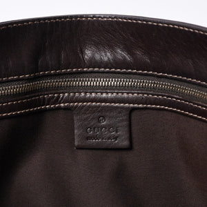 GUCCI グッチ ワンショルダー ハンドバッグ 162873 205027 GGキャンバス シェリーライン レザー ブラウン 美品 中古 4a000209