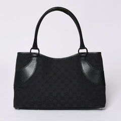 Very good condition GUCCI Gucci one shoulder handbag 113015 001013 GG canvas leather black gold hardware used 4a000194