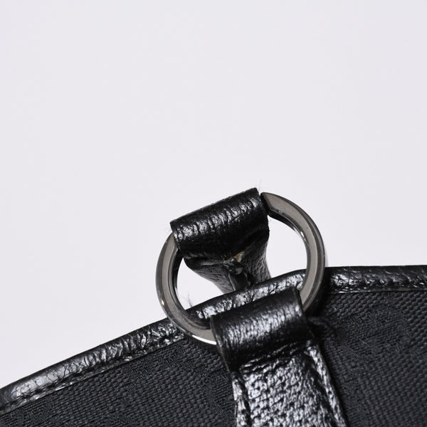 Very good condition GUCCI Gucci one shoulder handbag 113015 001013 GG canvas leather black gold hardware used 4a000194