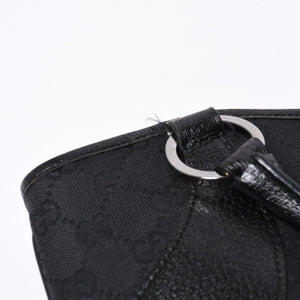 Very good condition GUCCI Gucci one shoulder handbag 113015 001013 GG canvas leather black gold hardware used 4a000194