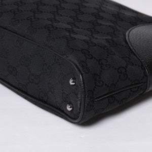 Very good condition GUCCI Gucci one shoulder handbag 113015 001013 GG canvas leather black gold hardware used 4a000194