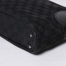 画像をギャラリービューアに読み込む, 極美品 GUCCI グッチ ワンショルダー ハンドバッグ 113015 001013 GGキャンバス レザー ブラック ゴールド金具 中古 4a000194