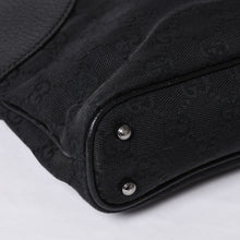 画像をギャラリービューアに読み込む, 極美品 GUCCI グッチ ワンショルダー ハンドバッグ 113015 001013 GGキャンバス レザー ブラック ゴールド金具 中古 4a000194