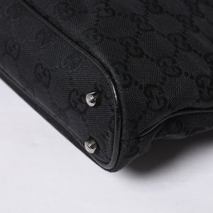 Very good condition GUCCI Gucci one shoulder handbag 113015 001013 GG canvas leather black gold hardware used 4a000194