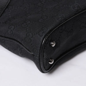 Very good condition GUCCI Gucci one shoulder handbag 113015 001013 GG canvas leather black gold hardware used 4a000194