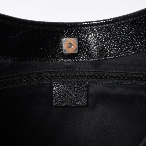 Very good condition GUCCI Gucci one shoulder handbag 113015 001013 GG canvas leather black gold hardware used 4a000194
