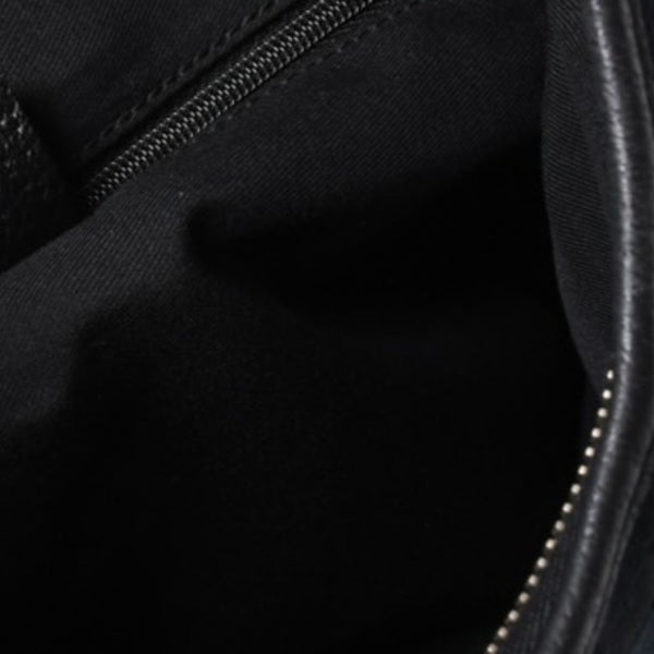 Very Good Condition GUCCI Gucci Hobo One Shoulder Handbag 130738 214397 GG Canvas Leather Black Gold Hardware Used 4a000212