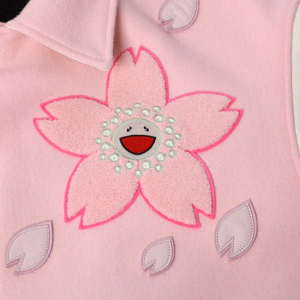 New and unused READYMADE×Takashi Murakami Readymade mononoke・made Varsity jacket cherry blossom pink white 4a000357