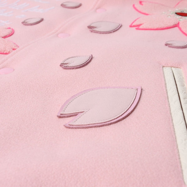 New and unused READYMADE×Takashi Murakami Readymade mononoke・made Varsity jacket cherry blossom pink white 4a000357