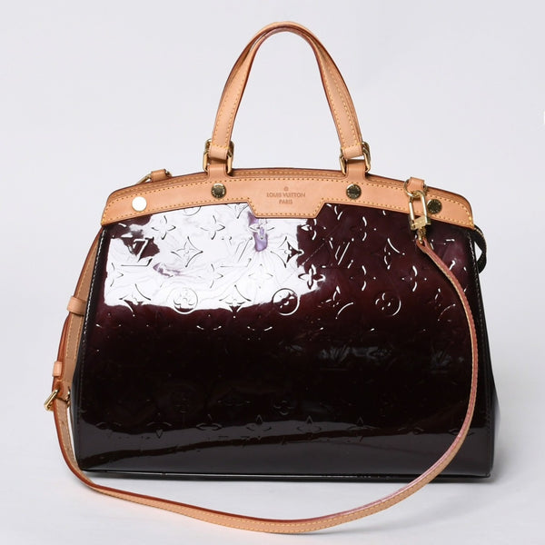 Very Good Condition LOUIS VUITTON Monogram Vernis Blair MM M91619 2WAY Handbag Amarant Gold Hardware Used 4a000732
