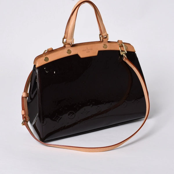 Very Good Condition LOUIS VUITTON Monogram Vernis Blair MM M91619 2WAY Handbag Amarant Gold Hardware Used 4a000732