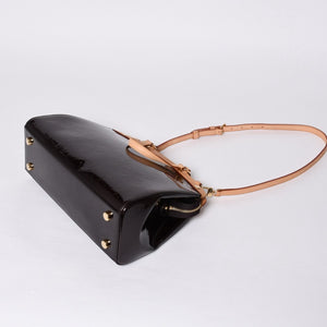 Very Good Condition LOUIS VUITTON Monogram Vernis Blair MM M91619 2WAY Handbag Amarant Gold Hardware Used 4a000732