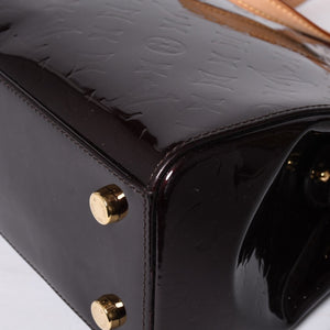 Very Good Condition LOUIS VUITTON Monogram Vernis Blair MM M91619 2WAY Handbag Amarant Gold Hardware Used 4a000732