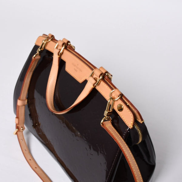Very Good Condition LOUIS VUITTON Monogram Vernis Blair MM M91619 2WAY Handbag Amarant Gold Hardware Used 4a000732