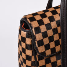 画像をギャラリービューアに読み込む, LOUIS VUITTON ルイヴィトン ライオン ハンドバッグ M92131 ブラウン レザー ダミエソバージュ ゴールド金具 美品 中古 4a000763