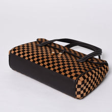 画像をギャラリービューアに読み込む, LOUIS VUITTON ルイヴィトン ライオン ハンドバッグ M92131 ブラウン レザー ダミエソバージュ ゴールド金具 美品 中古 4a000763