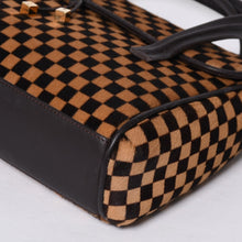 画像をギャラリービューアに読み込む, LOUIS VUITTON ルイヴィトン ライオン ハンドバッグ M92131 ブラウン レザー ダミエソバージュ ゴールド金具 美品 中古 4a000763