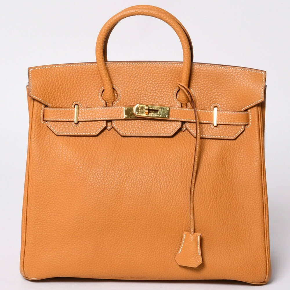 極美品 エルメス HERMES オータクロア 32 ハンドバッグ フィヨルド ナチュラルサブレ ゴールド金具 レディース □A刻印中古 4a000974