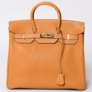 極美品 エルメス HERMES オータクロア 32 ハンドバッグ フィヨルド ナチュラルサブレ ゴールド金具 レディース □A刻印中古 4a000974