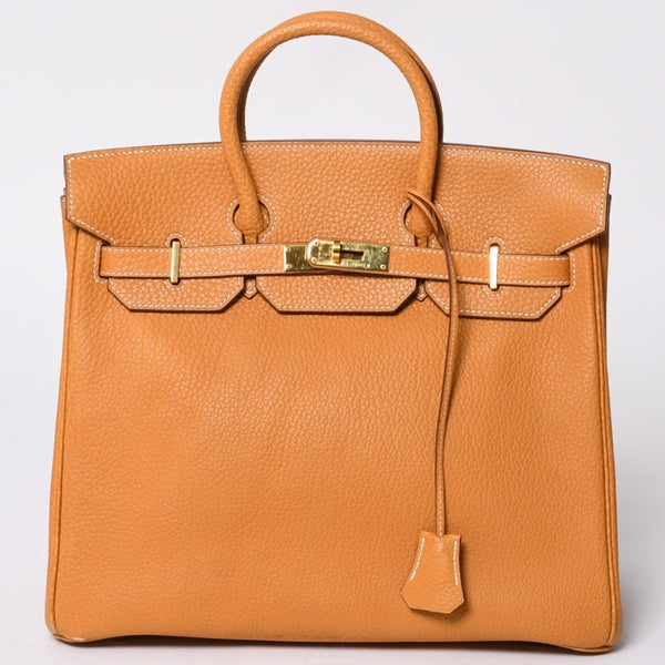 極美品 エルメス HERMES オータクロア 32 ハンドバッグ フィヨルド ナチュラルサブレ ゴールド金具 レディース □A刻印中古 4a000974